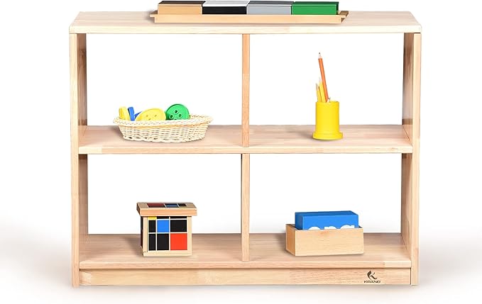 4-Compartment Storage Bookcase Montessori Shelf Organizer for Kids,Preschool Classroom&Home Toddler Cabinet Furniture for Playroom/Daycare/Nursery/Kindergarten(4-Cubby Cabinet)