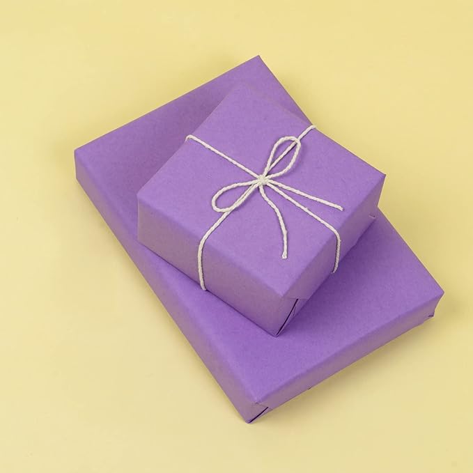 RUSPEPA 30"x 393"(32.8') Dark Purple Kraft Wrapping Paper Large Jumbo Roll, Recyclable Purple Gift Wrap Paper for Birthday Gift Wrapping, Table Covering, Kids Art Crafting, Bouquet Flower, 80GSM