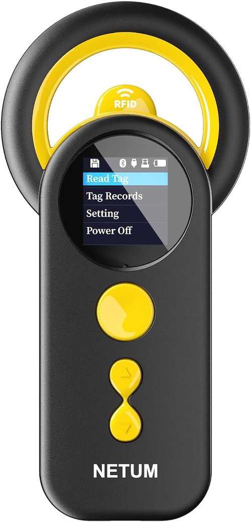 NETUM Bluetooth Pet Microchip Reader - 3-in-1 Wireless Scanner with 1.44" TFT Screen & 1200mAh Battery