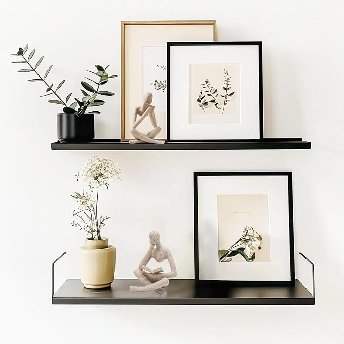 Reading Thinker Statue, Sculptures Abstract Art Ornament, Modern Aesthetic Figurine Decoration Set of 2 Status for Home Living Room Bedroom Office Shelf Table Desk Bookshelf Decor (Sandstone)