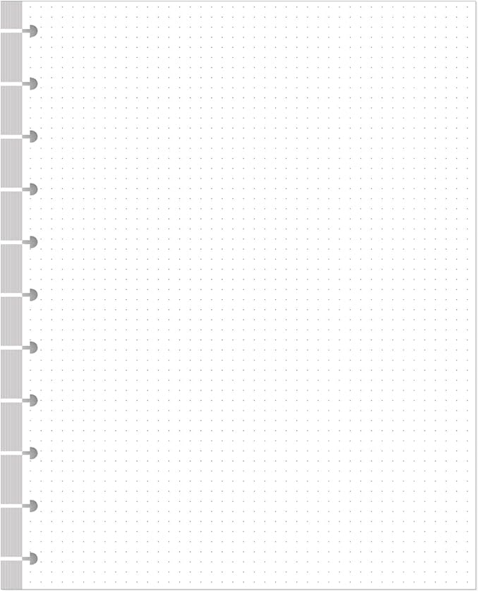 A4 TUL Discbound Dotted Refill Paper, 11-Disc Dot Grid Filler Paper, 100Sheets / 200Pages, 100gsm White Paper, 8.5'' x 11''