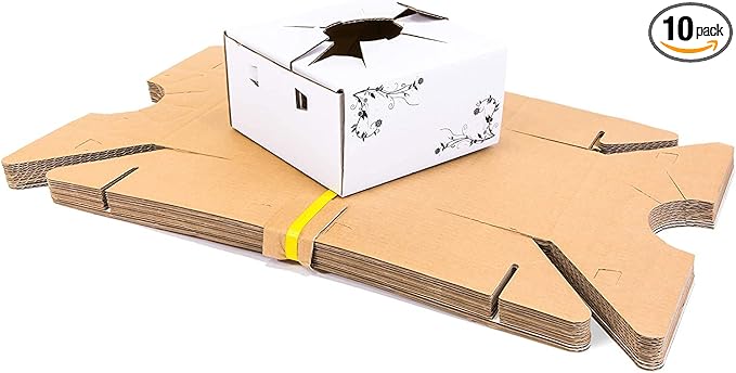 Cardboard Boxes for Delivery - Flower Delivery Boxes (8"x 8"x 4") - Sell in Bundle (10)