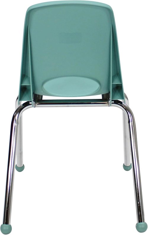 FDP 16" School Stack Chair - Stacking Student Seat with Chromed Steel Legs | Seafoam (6-Pack)