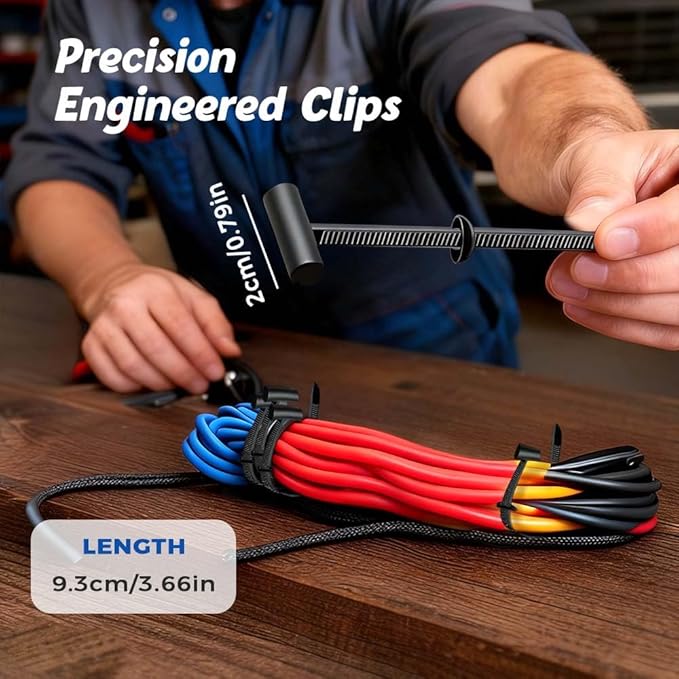Nylon Universal Cable Tie Buckle, Upgrade Cable Tie Buckle Zip Tie, Zip Tie Style Clip, Multifunctional Nylon Cable Ties for Cars Daily Repair Bumper Clips (Black 100pcs)