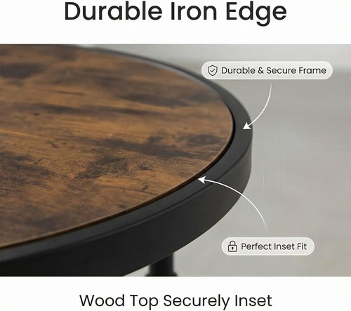 Regine Switzerland Large Round Wood Coffee Table - Modern Farmhouse Design with Storage