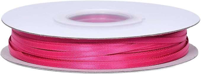YAMA Hot Pink Double Faced Satin Ribbon 1/8 Inch 100 Yards Ribbon for Gift Wrapping Crafts Bows Wedding Party Decoration