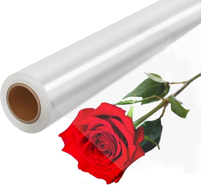 Tickjoy 100 ft Clear Cellophane Wrap Roll (31.5 in x 100 ft) - 3 Mil Thick large wrapping paper for Flower Baskets Gift Wrap (31.5" fold into 16")
