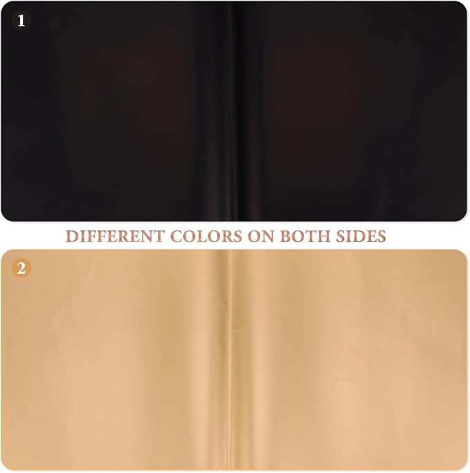 GANAZONO 20Pcs Double-sided Packing Paper Black and Gold Floral Wrap for Flower Bouquet Wedding Birthday DIY Craft Decorative Wrapping