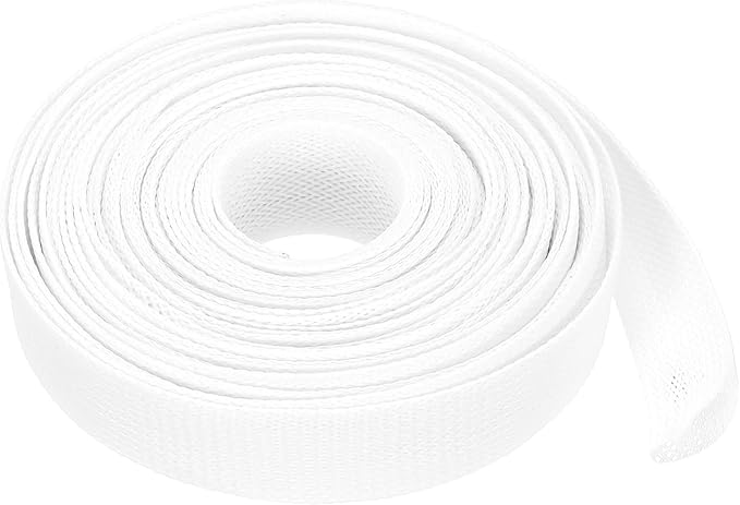 uxcell Expandable Sleeving, 1-inch 25ft Cable Sleeve, White