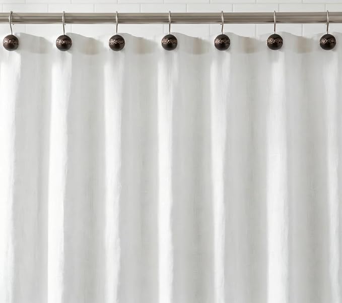 Creative Scents Dublin Brown Shower Curtain Hooks Decorative - Set of 12 Shower Hooks for Shower Curtain - Durable Shower Rings for Bathroom Curtain