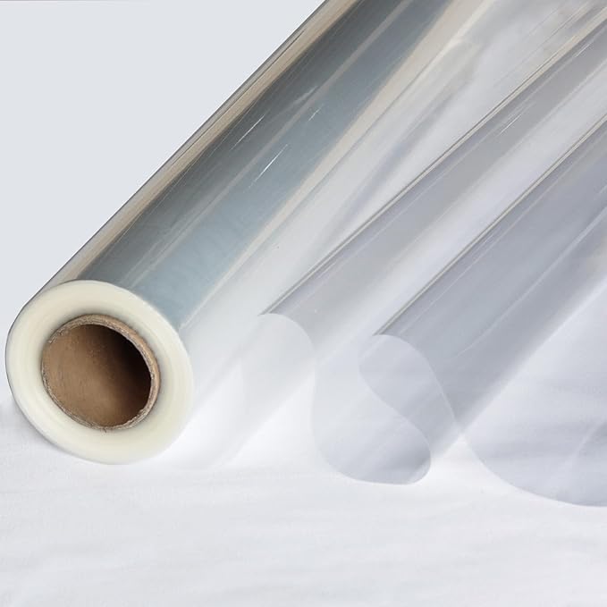 CMFYHM 120 ft Clear Cellophane Wrap Roll (34" x 120’Ft) 3 Mil Thicken Cellophane Wrap Roll for Gifts, Baskets, Flowers, Party Decorations (34" fold into 17")