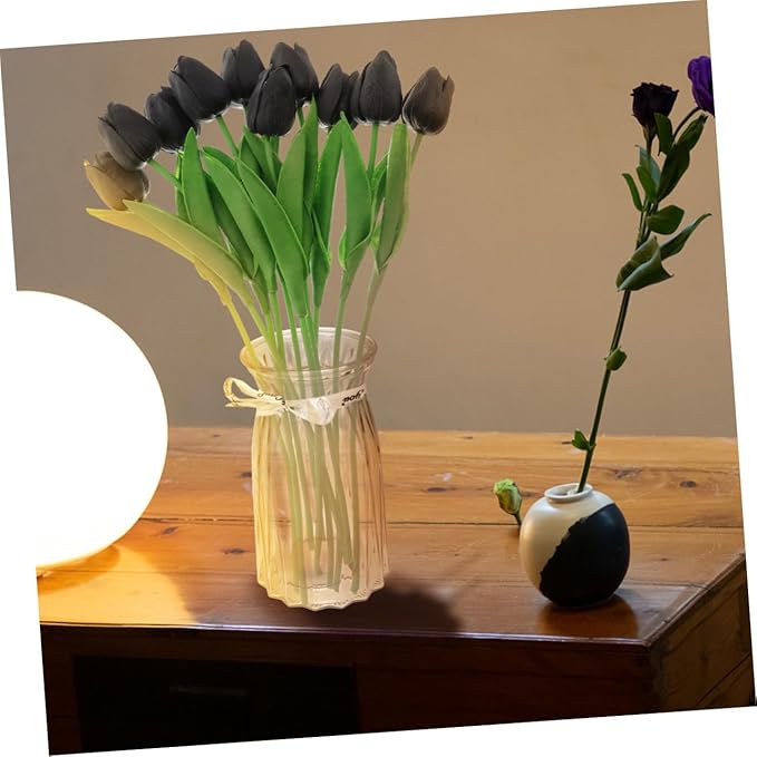TOYANDONA Nordic Style Glass Vase Amber Hydroponic Bottle Decorative Flower Container for Desktop Home Office Festival Display with Premium Craftsmanship and Modern Minimalist Design