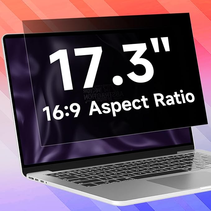17.3 Inch 1920x1080 Laptop Privacy Screen Filter, Anti Blue Light Glare & Anti Scratch Computer Privacy Shield for 17.3" with 16:9 Aspect Ratio Laptop