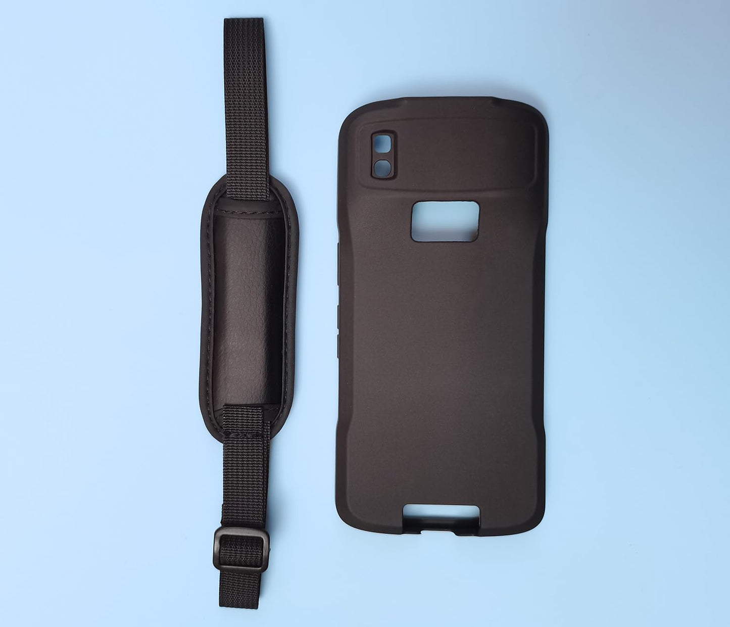 Zebra Protective Case - Rugged Black Rubber Cover for TC22/TC27 Scanner with Wrist Rope