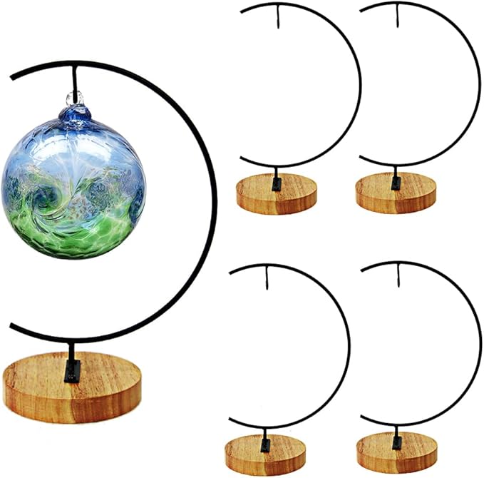 YY YEARCHY Awesomes Terrarium Ornament Display Stand Metal Stand Air Plant Stand Flower Pot Stand Holder Iron Pothook Stand for Hanging Glass Terrarium Globe Ball (5, Black)