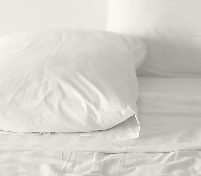 RUVANTI 100% Cotton King Size Sheets Set, 4 Pieces, Soft & Breathable Percale Weave Bedding, Deep Pocket 16", Hotel Standard, Crisp Cool Feel, Durable, Perfect Dyed Bed Sheet, Ivory