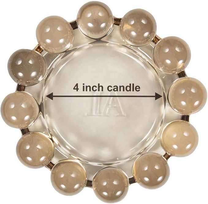 Alice Lane Original Bubble Candle Dish Large – Chic Amber Glass Candle Dish for Home Decor – Decorative Modern Candle Holder for Small Candles & Diffusers