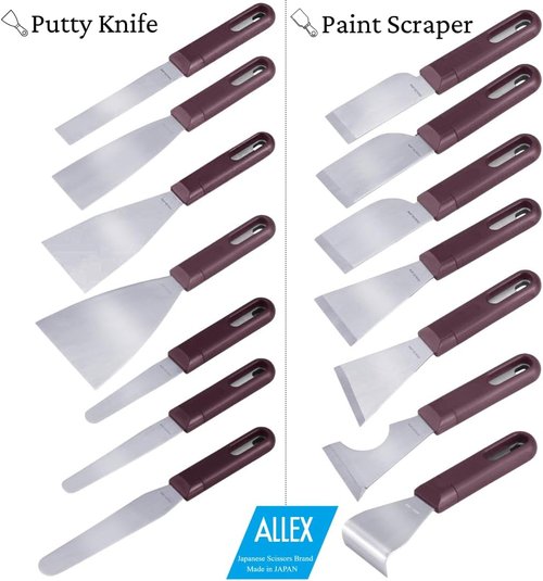 ALLEX Japanese Paint Scraper Tool - Heavy Duty 2.3" Stainless Steel Blade | Professional Paint & Rust Removal
