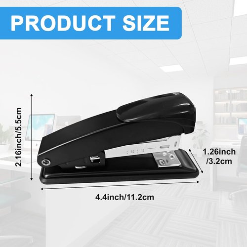 Metal Desktop Stapler Set by [Brand Name] - Heavy Duty 25 Sheet Capacity | 6000 Staples Included (Black)