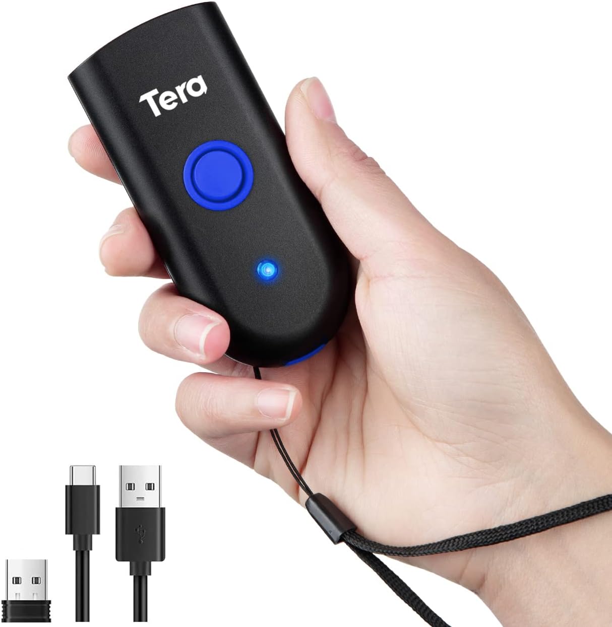 Tera 1D Bluetooth Mini Barcode Scanner - 3-in-1 Wireless & Wired Laser Reader for iOS, Windows, Android
