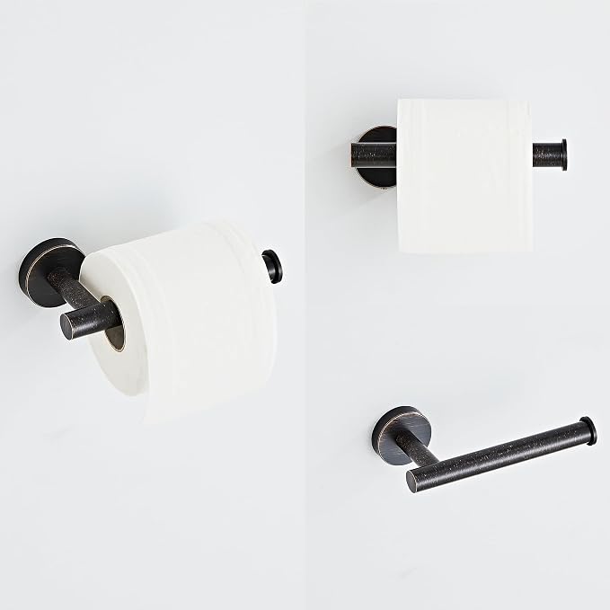 Oil Rubbed Bronze Bathroom Hardware Set 5 Piece with Towel Racks for Bathroom, SUS304 Stainless Steel Bath Towel Bar Set, 24 Inch Wall Mounted Accessories Kit