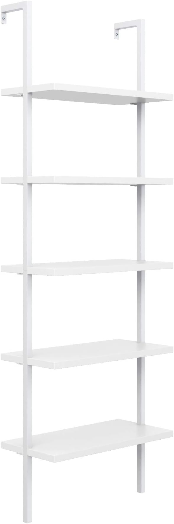 Nathan James White Ladder Bookcase with 5 Shelves