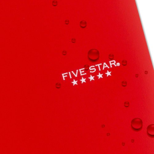Five Star Spiral Notebook - 5 Subject College Ruled, 200 Sheets, Water Resistant Cover, Fire Red | 8.5" x 11" (Pack of 2)