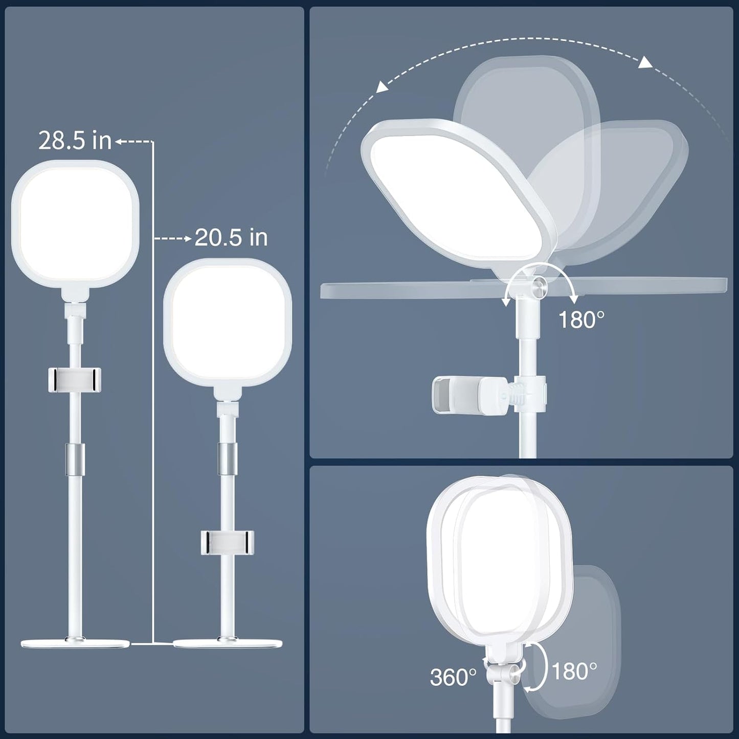 Video Conference Light by [Brand Name] - 30 Light Modes Desk Ring Light with Stand for Webcam | Perfect for Meetings & Live Streams