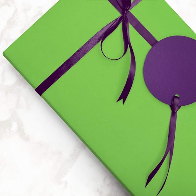 JAM Paper Gift Wrap - Matte Wrapping Paper - 50 Sq Ft Total (30 in x 10 Ft Each) - Matte Lime Green - 2 Rolls/Pack