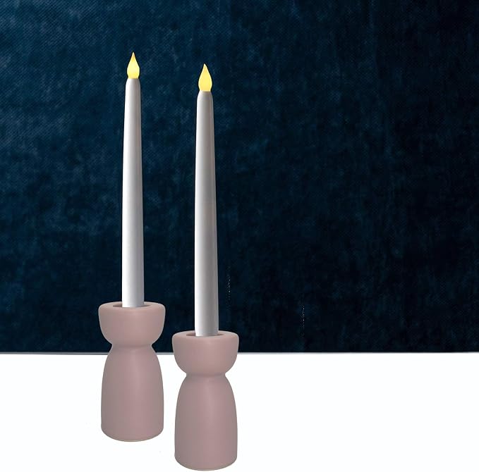 Candlestick Holders, Ceramic Purple Taper Candle Holder Candlelight Stand Candleholder, Modern Boho Candle Holders for Desktop Table Setting Dining Bathroom Wedding Decoration,2 Pack