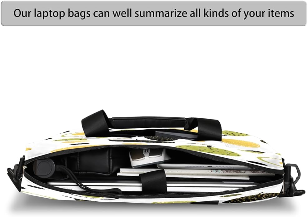 JXDXHCW Cartoon Avocado Laptop Bag Carrying Case 15.6 Inch Laptop Briefcase Messenger Shoulder Bag for Tablet Computer Bag for Travle Business Men Women