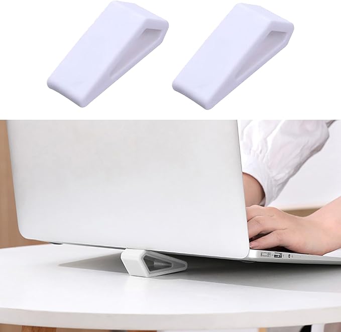 Ywmsfl 2Pcs Lightweight Portable Laptop Stand Small Cooling Slip Silicone Tilting Pad Small Tablet Ergonomic Stand for Typing