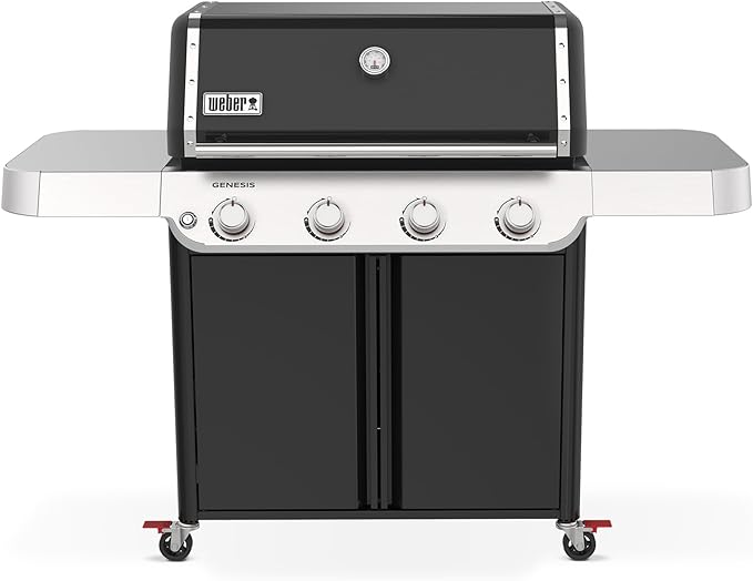 Weber Genesis E-415 Liquid Propane Gas Grill for Outdoor Grilling, 4 Burners, Black