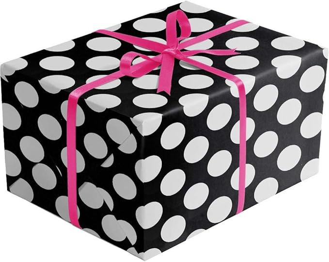 Jillson Roberts Bulk Gift Wrapping Paper, Two-Sided Black & Silver, 1/2 Ream 417' x 30"