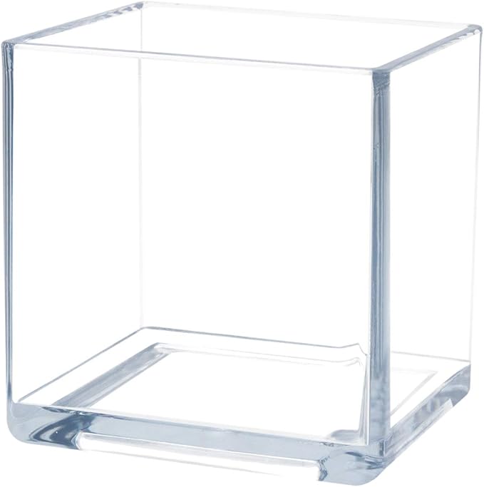 Royal Imports Flower Acrylic Vases Cubes, Decorative Centerpiece for Home or Wedding, Non Breakable Plastic, 6x6 - Clear