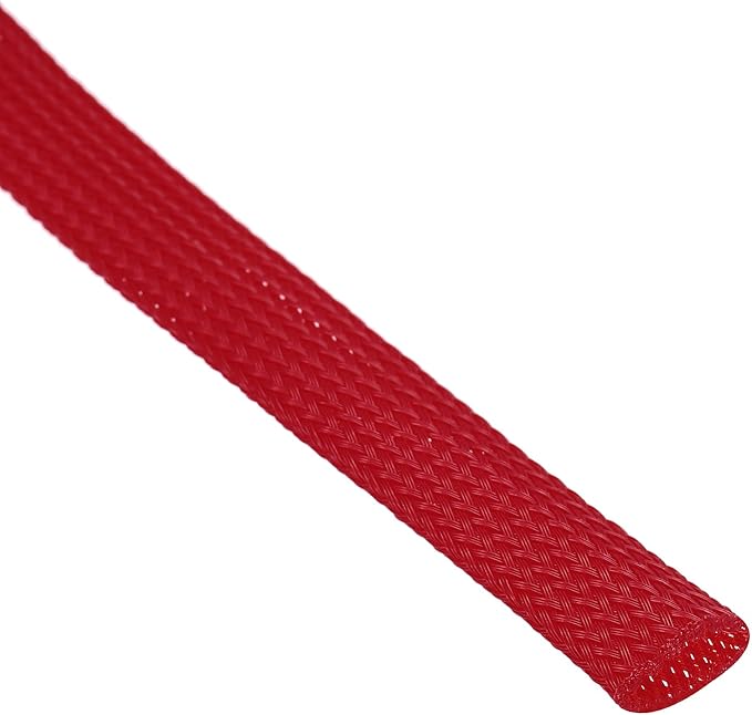 uxcell PET Expandable Sleeving 25ft 1/2" Red Cable Management Sleeve Cord Organizer for Wrap Protect Cable