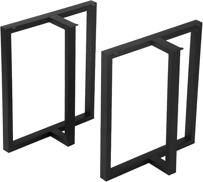 MBQQ Rustic Decor T-Shape Table Legs, Heavy Duty Metal, 28' Height, 24' Wide, Industrial Modern, DIY Iron Bench Legs
