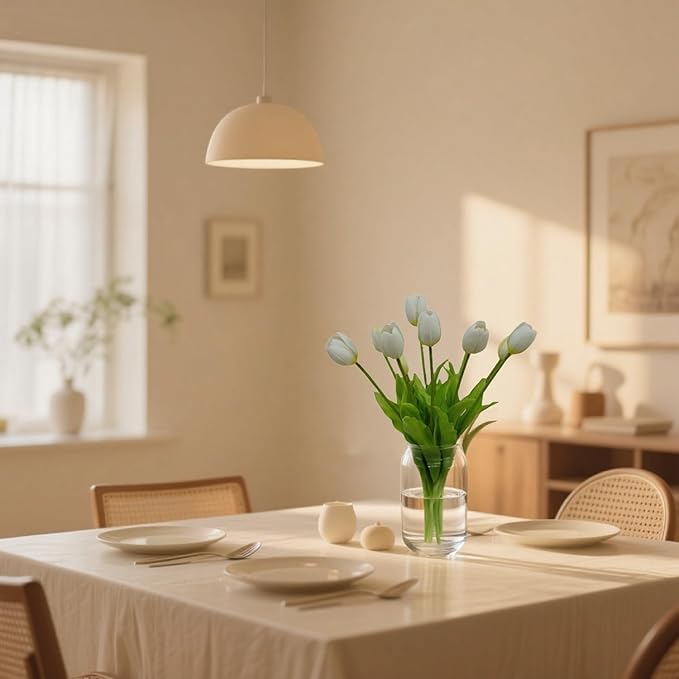 10PCS White Tulips Artificial Flowers Real Touch Fake Tulips Fake Flowers White Flowers Artificial Mother's Day Easter Valentine'S Day Gifts Spring Decorations For Home