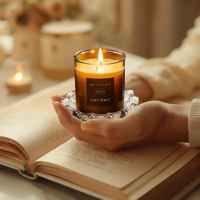 Bubble Smoky Glass Candle Holder – Modern Anthropologie-Inspired Decor Dish for Small Candles & Diffusers | Stylish Tabletop Accent for Home Bar & Cozy Living Spaces (1, Smoky Color)