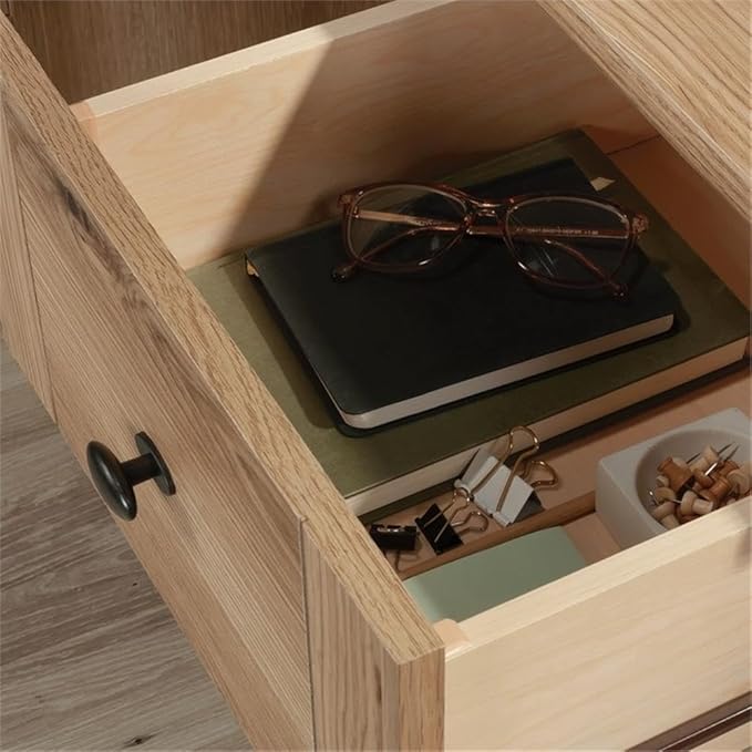 Sauder Miscellaneous Office Computer Desk with Drawers, Timber Oak Finish