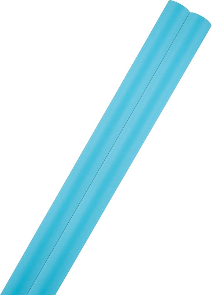 JAM Paper Gift Wrap - Matte Wrapping Paper - 50 Sq Ft Total (30 in x 10 Ft Each) - Matte Bright Blue/Peacock Blue - 2 Rolls/Pack