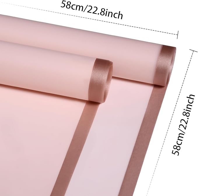 DEWJDFSC 20 Sheets Flower Wrapping Paper,Waterproof Floral Korean Bouquet Wrapping Paper, Florist Supplies, Suitable for Flowers Gift Packaging (Pink-4)
