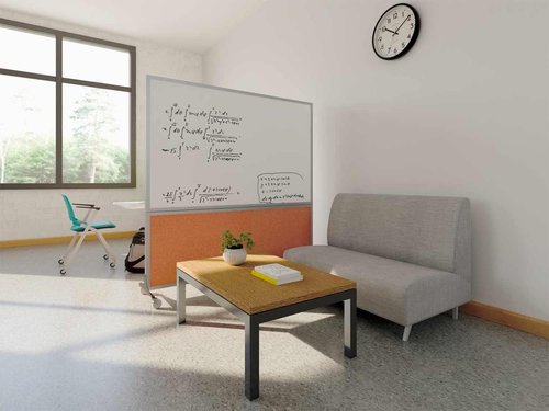DivideWrite Mobile Whiteboard - Double-Sided Dry Erase Board for Classrooms & Offices | Black Fabric 4' Wide X 6' Tall