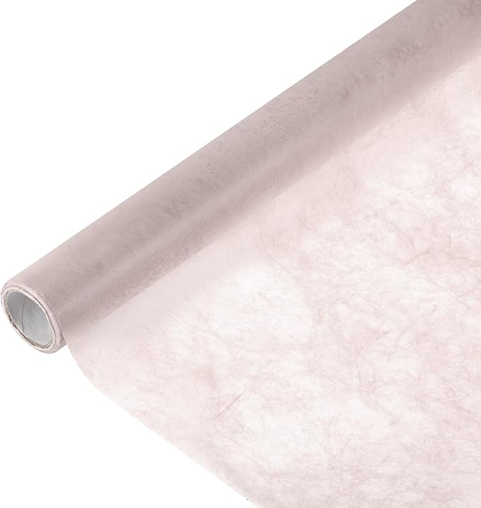 M METERXITY Korean Cotton Floral Wrapping Paper 1Roll [Khaki] - 9m x 58cm (29.5ft x 23in), Translucent & Waterproof Flexible for Bouquets, Gift Packaging, Wedding, Florist Use