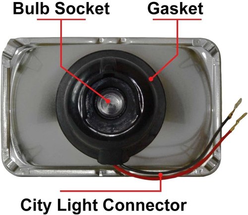 Parts N Go 4x6 Rectangular Headlights - Halogen H4 Bulb Set for Enhanced Visibility | H4656, H4651