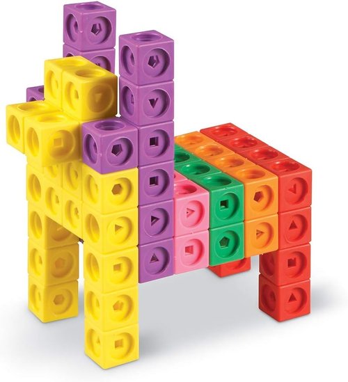 Learning Resources MathLink Cubes Big Builders - STEM Math Manipulatives for Kids | Pattern Building Blocks & Counting Sets