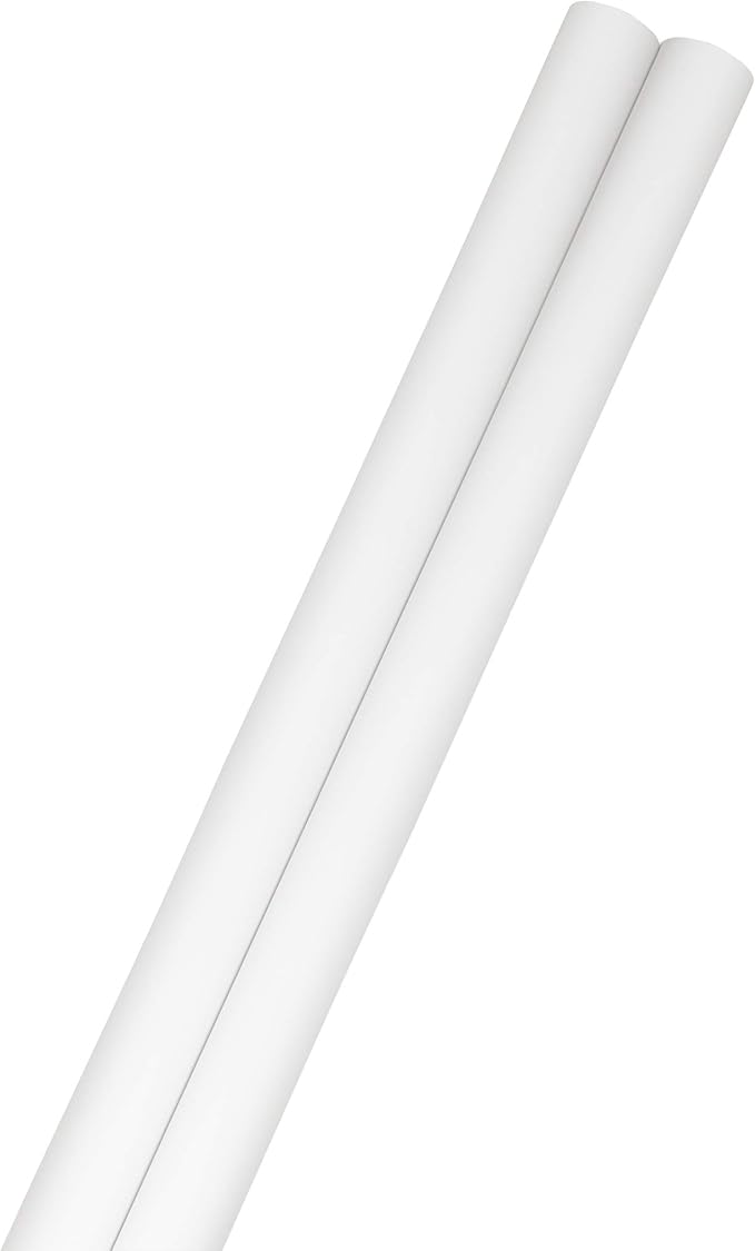 JAM Paper Gift Wrap - Matte Wrapping Paper - 50 Sq Ft Total (30 in x 10 Ft Each) - Matte White - 2 Rolls/Pack