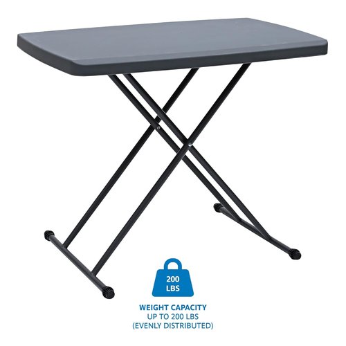 Iceberg Folding Camping Table - Heavy Duty Utility Design with Adjustable Height | Charcoal, 19.5” L x 30” W x 28” H