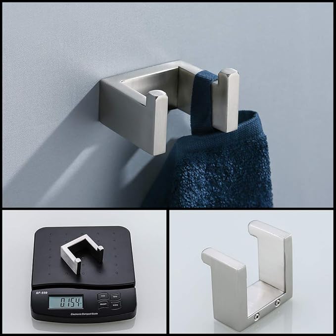 4 Pieces Bathroom Hardware Accessories Set Towel Bar Towel Holder Robe Hook Toilet Paper Holder Stainless Steel,Q8-P4BR