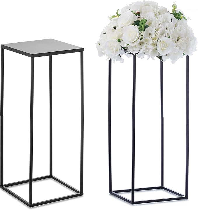 Nuptio Black Vases - 2 Pcs, 23.6 Inch Tall, For Wedding & Home Centerpieces